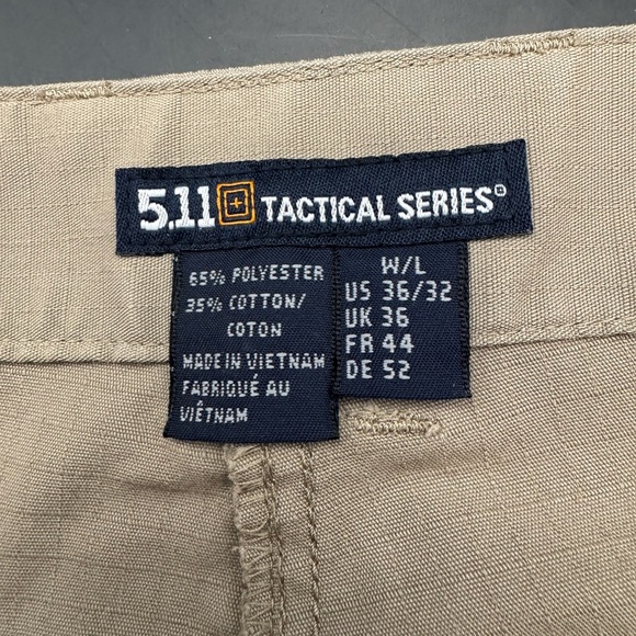 5.11 Tactical Pants - Men’s Khaki Multi Pocketed Size 36x32  [3 front pockets] - Picture 7 of 10